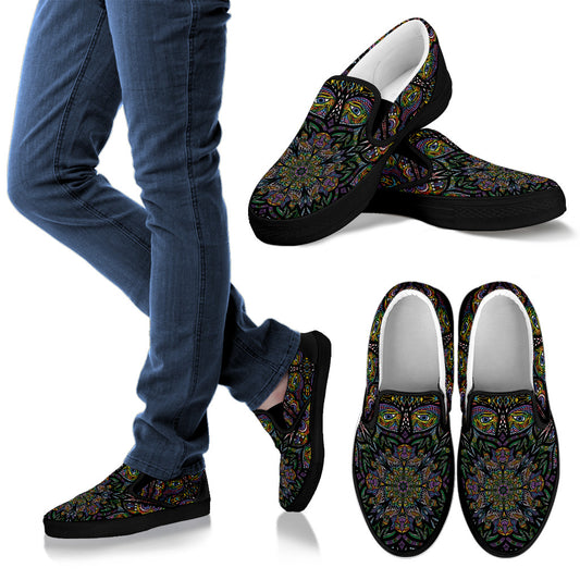 Cartoon Mandala Slip-Ons