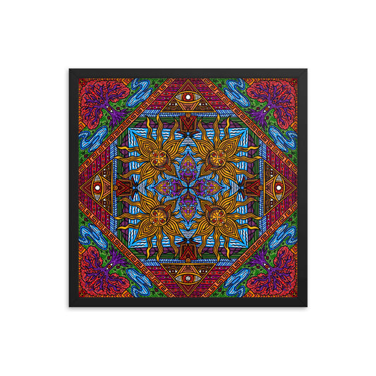 Tao of Divine Visionaries Mandala - by Bryce Holywell (Framed Poster)