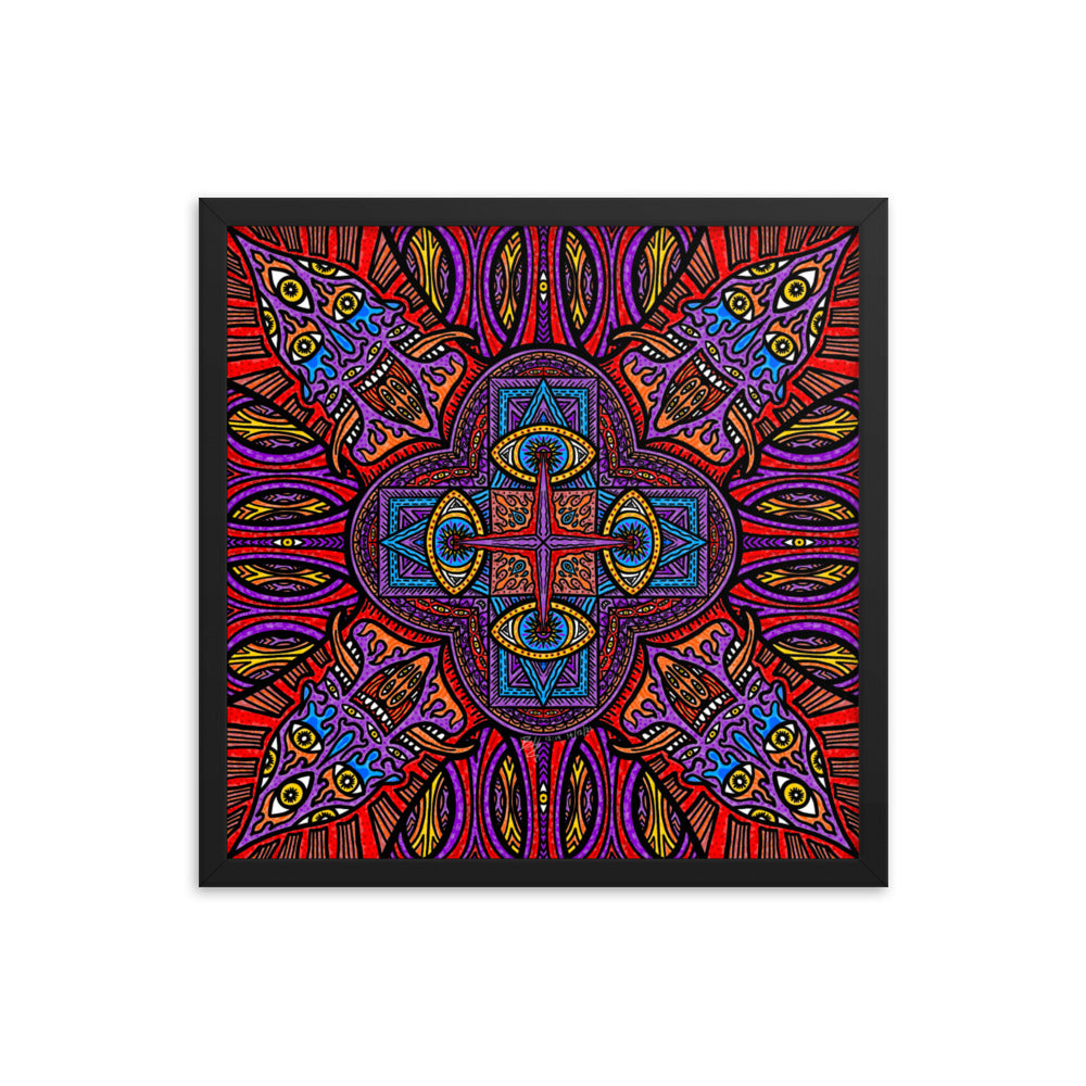 Warped Vision Mandala - by Bryce Holywell (Framed Poster)